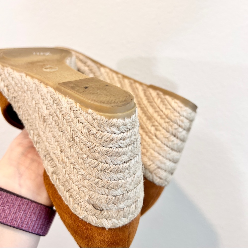 Vince Sonora Wedges Women’s 9.5 Brown Suede Espadrille Jute Heels Made in Spain - Picture 7 of 10